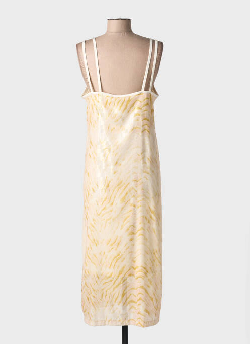 Robe mi-longue col rond fines bretelles beige BLEU BLANC ROUGE femme