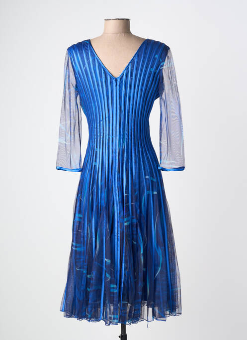 Robe mi-longue manches 3/4 manches 3/4 bleu PROMULIAS femme