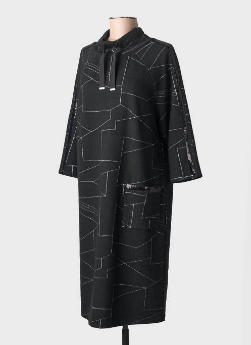 Robe mi-longue manches 3/4 manches 3/4 noir JOSEPH RIBKOFF femme