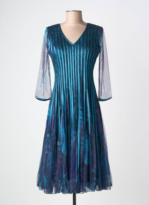 Robe mi-longue manches 3/4 manches 3/4 vert PROMULIAS femme