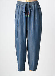 Pantalon large tissage popeline taille normale bleu MARINA RINALDI femme