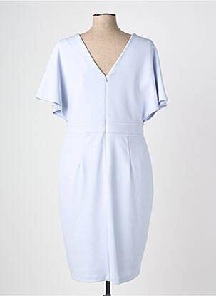 Robe mi-longue tissage crêpe manches courtes bleu JOSEPH RIBKOFF femme
