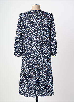 Robe mi-longue imprimé fleurs manches longues bleu MARINA RINALDI femme