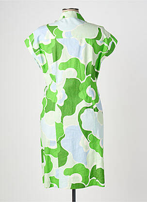 Robe mi-longue imprimé fantaisie manches courtes vert TARA JARMON femme