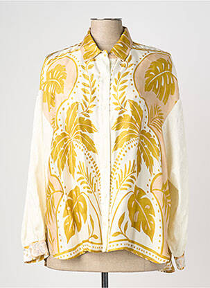 Chemisier imprimé fantaisie manches longues vert BLEU BLANC ROUGE femme