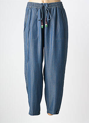 Pantalon large tissage popeline taille normale bleu MARINA RINALDI femme