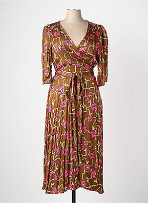 Robe longue manches longues manches longues marron TARA JARMON femme
