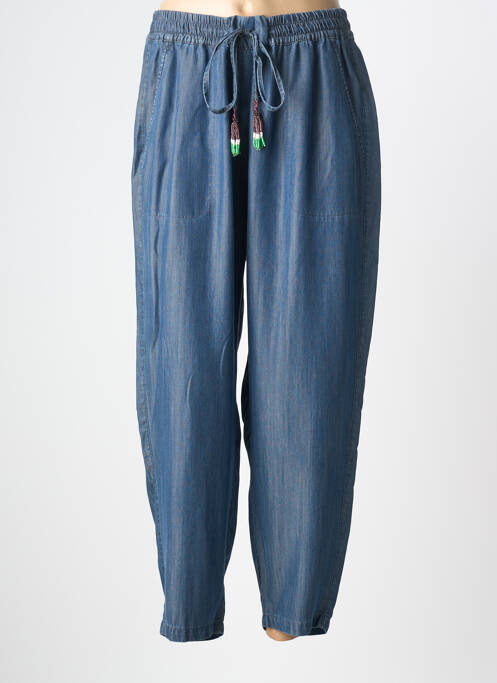 Pantalon large tissage popeline taille normale bleu MARINA RINALDI femme