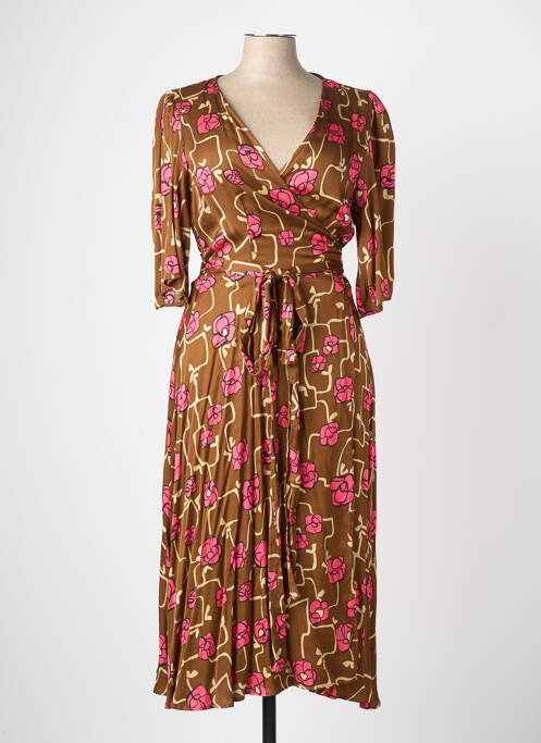 Robe longue manches longues manches longues marron TARA JARMON femme