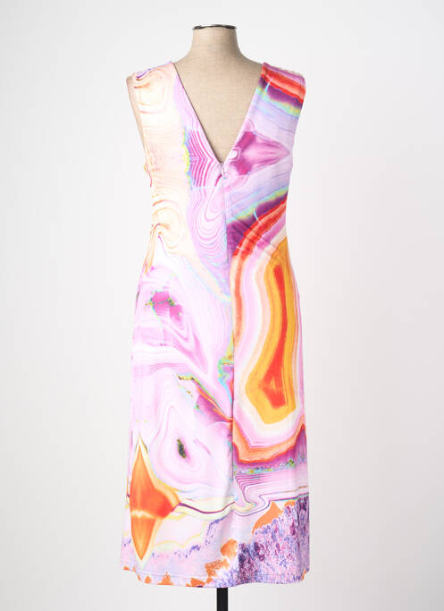 Robe longue imprimé fantaisie sans manche violet ETOILE DU MONDE femme