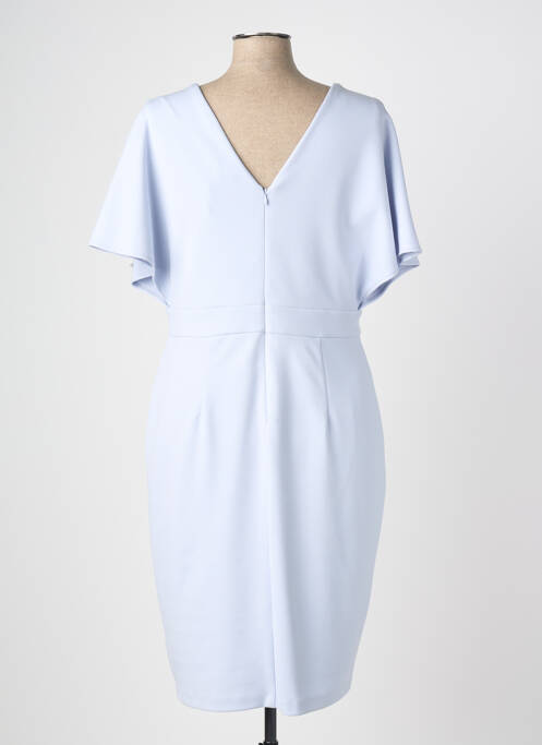 Robe mi-longue tissage crêpe manches courtes bleu JOSEPH RIBKOFF femme
