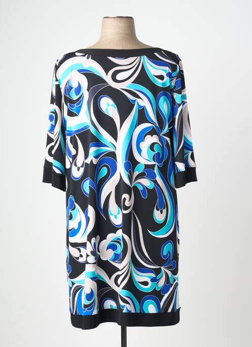 Robe mi-longue imprimé fantaisie manches longues bleu JOSEPH RIBKOFF femme