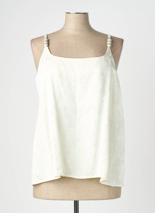 Top coupe fluide fines bretelles beige BLEU BLANC ROUGE femme