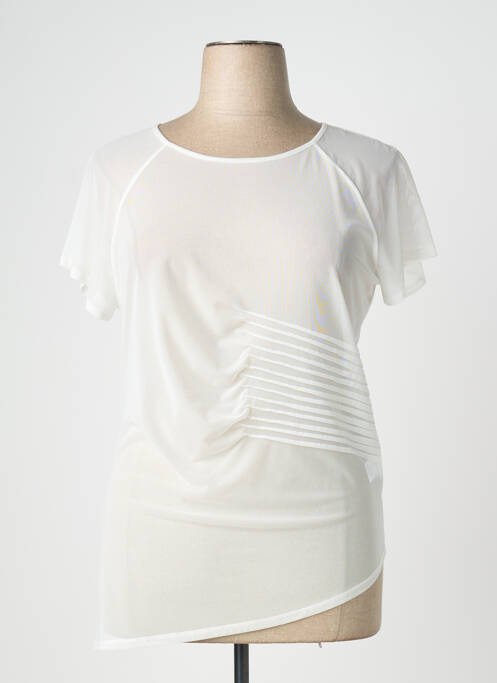 Top stretch manches courtes blanc INDIES femme