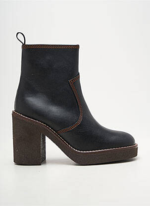 Bottines/boots tissage satiné talon de 7 à 9cm noir ROSEMETAL femme