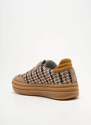 Baskets tissage satiné talon de 4 à 6cm marron MELINE femme