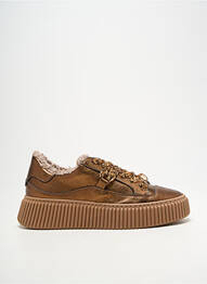 Baskets tissage satiné talon de 4 à 6cm marron MELINE femme