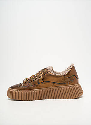 Baskets tissage satiné talon de 4 à 6cm marron MELINE femme