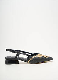 Sandales/nu pieds tissage satiné talon plat jusqu'à 3cm noir JEANNOT femme