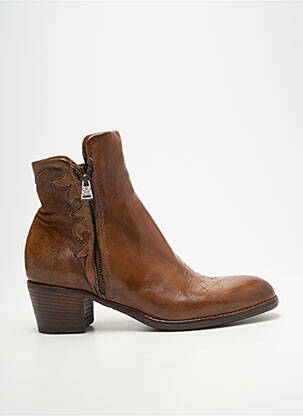 Bottines/boots tissage satiné talon de 4 à 6cm marron KING TARTUFOLI femme