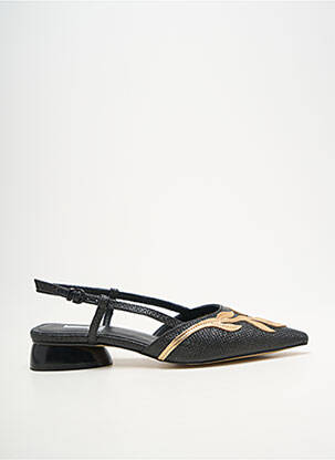 Sandales/nu pieds tissage satiné talon plat jusqu'à 3cm noir JEANNOT femme