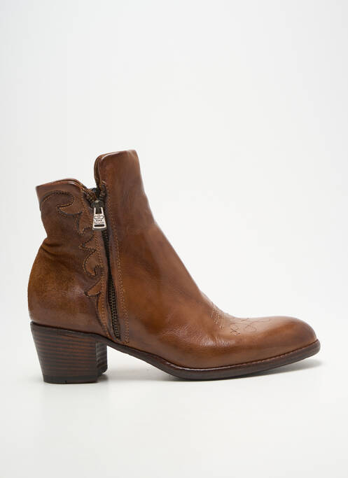 Bottines/boots tissage satiné talon de 4 à 6cm marron KING TARTUFOLI femme