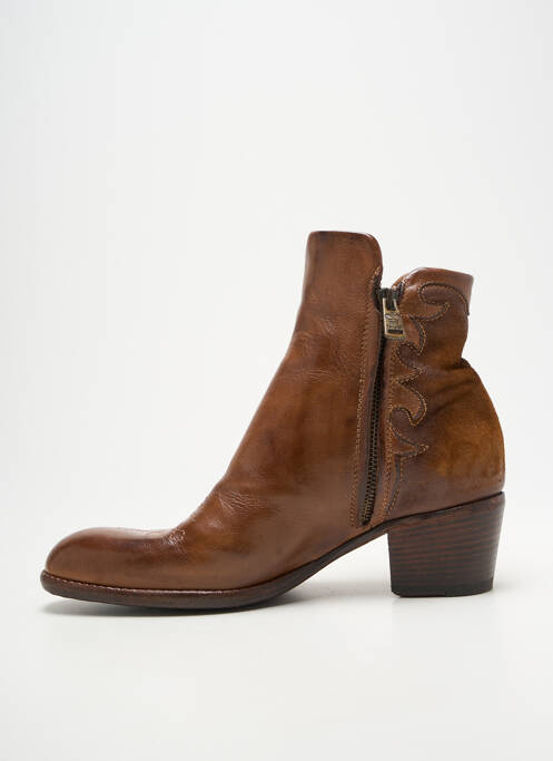 Bottines/boots tissage satiné talon de 4 à 6cm marron KING TARTUFOLI femme