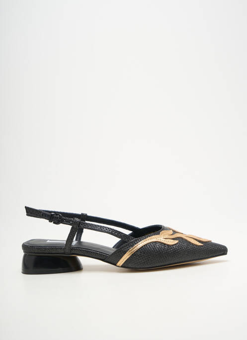 Sandales/nu pieds tissage satiné talon plat jusqu'à 3cm noir JEANNOT femme