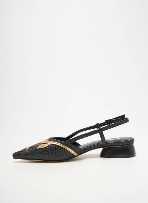 Sandales/nu pieds tissage satiné talon plat jusqu'à 3cm noir JEANNOT femme