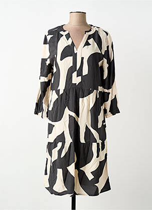Robe mi-longue imprimé fantaisie manches longues noir STREET ONE femme