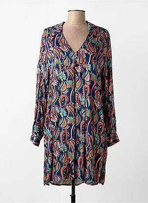 Robe courte manches longues manches longues bleu LOLA ESPELETA femme