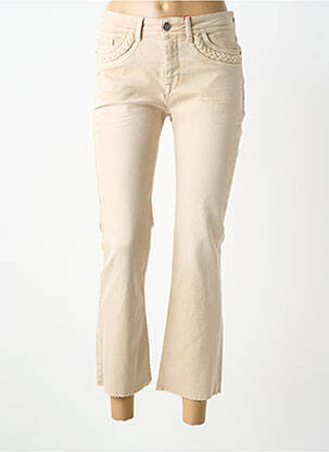 Pantalon 7/8 fermeture zippée sous rabat boutonné beige STREET ONE femme
