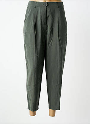 Pantalon 7/8 fermeture zippée sous rabat boutonné vert LPB femme