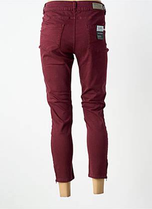 Pantalon 7/8 fermeture zippée sous rabat boutonné rouge LPB femme
