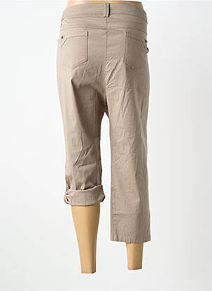 Pantalon 7/8 fermeture zippée sous rabat boutonné beige AGATHE & LOUISE femme