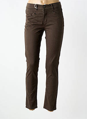 Pantalon slim poches marron ANNA MONTANA femme