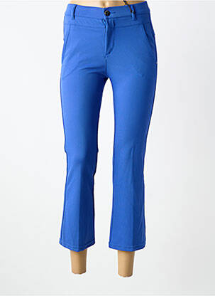 Pantalon 7/8 fermeture zippée sous rabat boutonné bleu STREET ONE femme