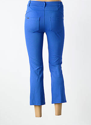 Pantalon 7/8 fermeture zippée sous rabat boutonné bleu STREET ONE femme