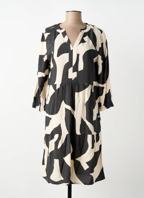 Robe mi-longue imprimé fantaisie manches longues noir STREET ONE femme