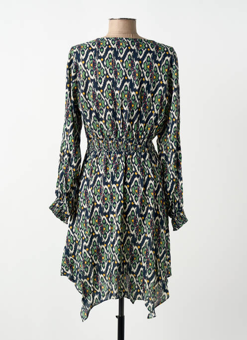 Robe mi-longue imprimé fantaisie manches longues noir LPB femme