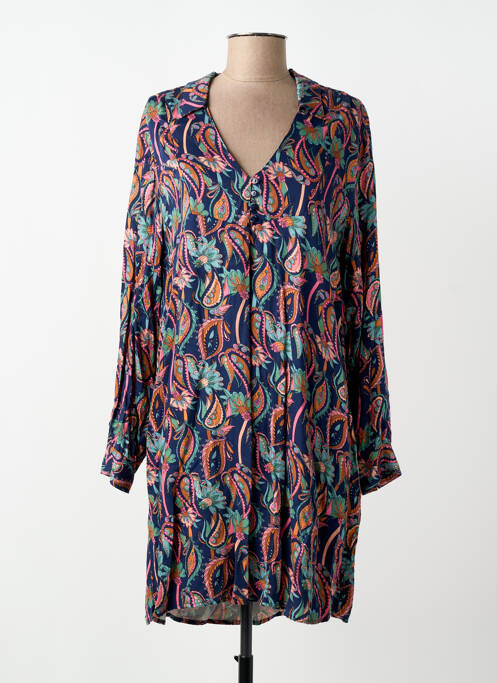 Robe courte manches longues manches longues bleu LOLA ESPELETA femme