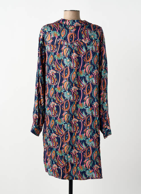 Robe courte manches longues manches longues bleu LOLA ESPELETA femme