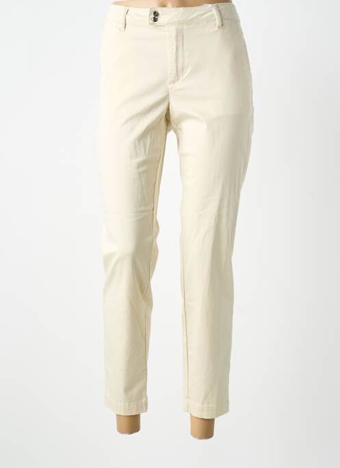 Pantalon 7/8 fermeture zippée sous rabat boutonné beige LPB femme