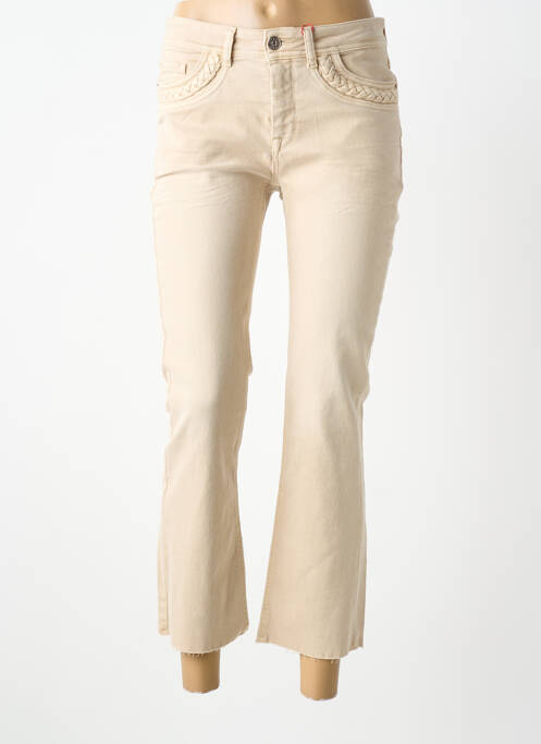 Pantalon 7/8 fermeture zippée sous rabat boutonné beige STREET ONE femme