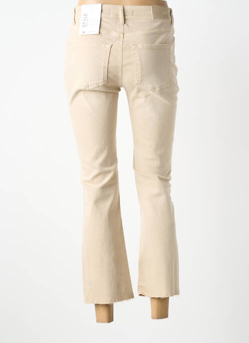 Pantalon 7/8 fermeture zippée sous rabat boutonné beige STREET ONE femme
