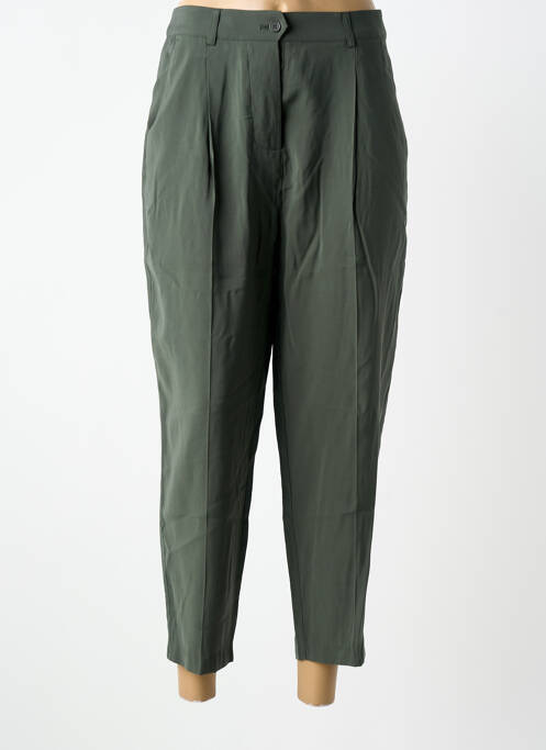 Pantalon 7/8 fermeture zippée sous rabat boutonné vert LPB femme