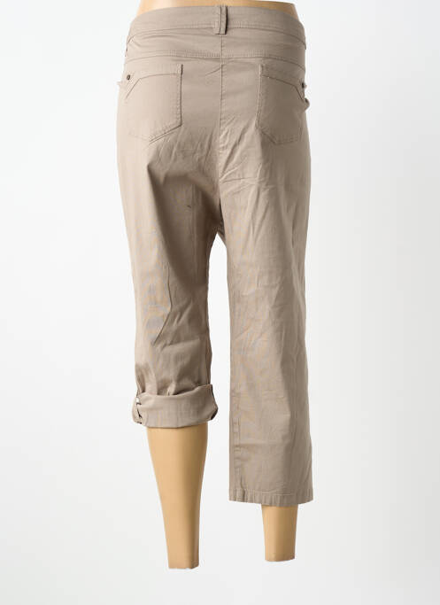 Pantalon 7/8 fermeture zippée sous rabat boutonné beige AGATHE & LOUISE femme