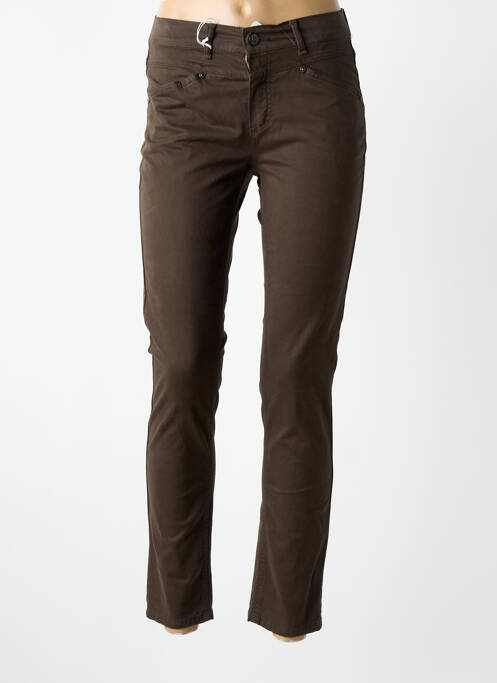 Pantalon slim poches marron ANNA MONTANA femme