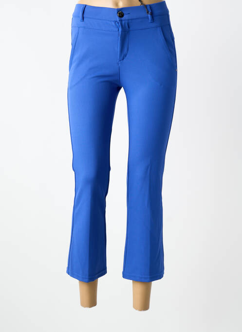 Pantalon 7/8 fermeture zippée sous rabat boutonné bleu STREET ONE femme