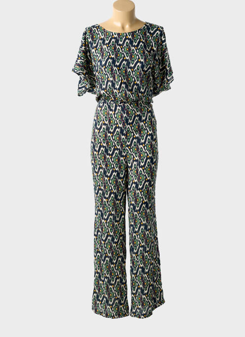 Combi-pantalon fermeture boutonnée au dos manches courtes vert LPB femme